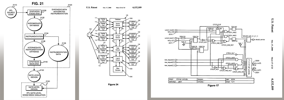 image containing images of US patent drawings '376 and '109 as illustration for patent case summary