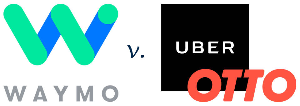 logos of companies Waymo, Uber and Otto